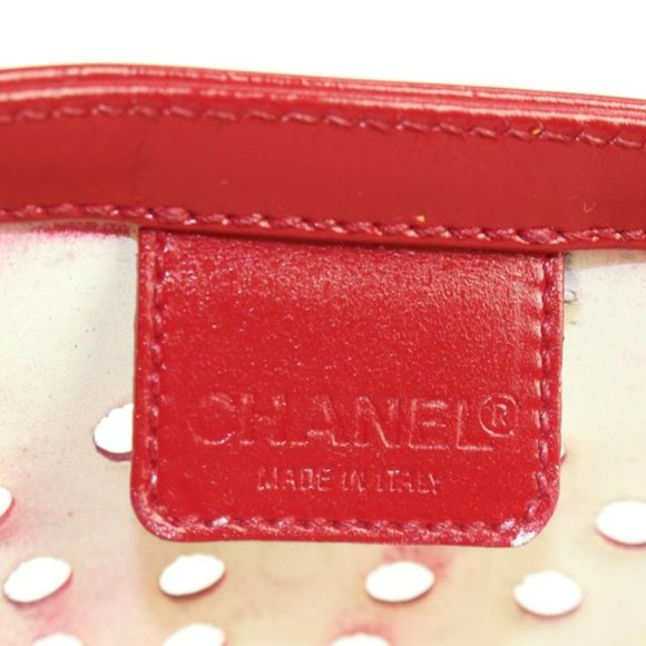 Chanel Red Patent 3 CC Perforated Tote Bag 7C1021 - Picture 11 of 12